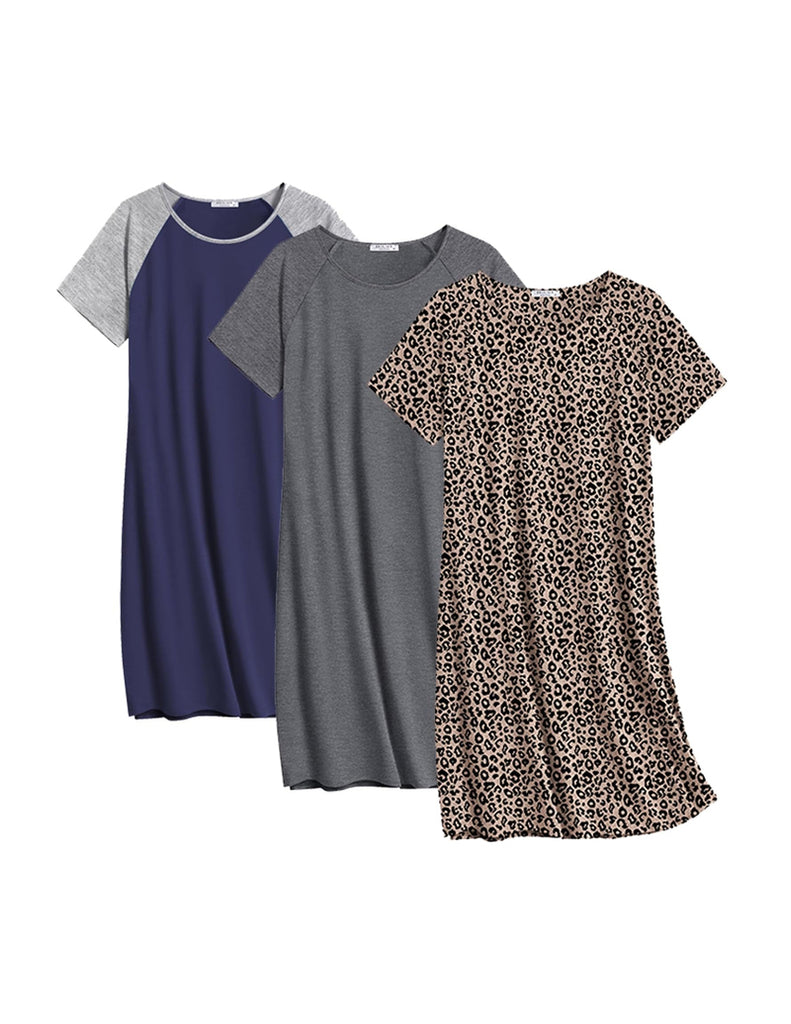 ekouaer-nightgowns-cotton-3-pack-nachthemd-baumwolle-3er-set image 1