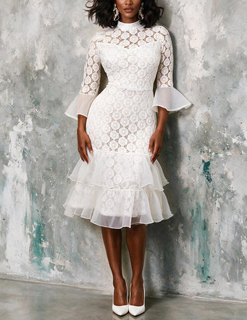ekouaer-lace-kleid-spitze-wei-puff-rmel-nachthemd image 3