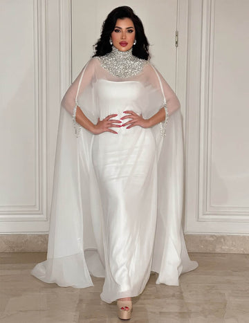 ekouaer-nightgowns-abendkleid-damen-lang-cape-perlen-chiffon image 6
