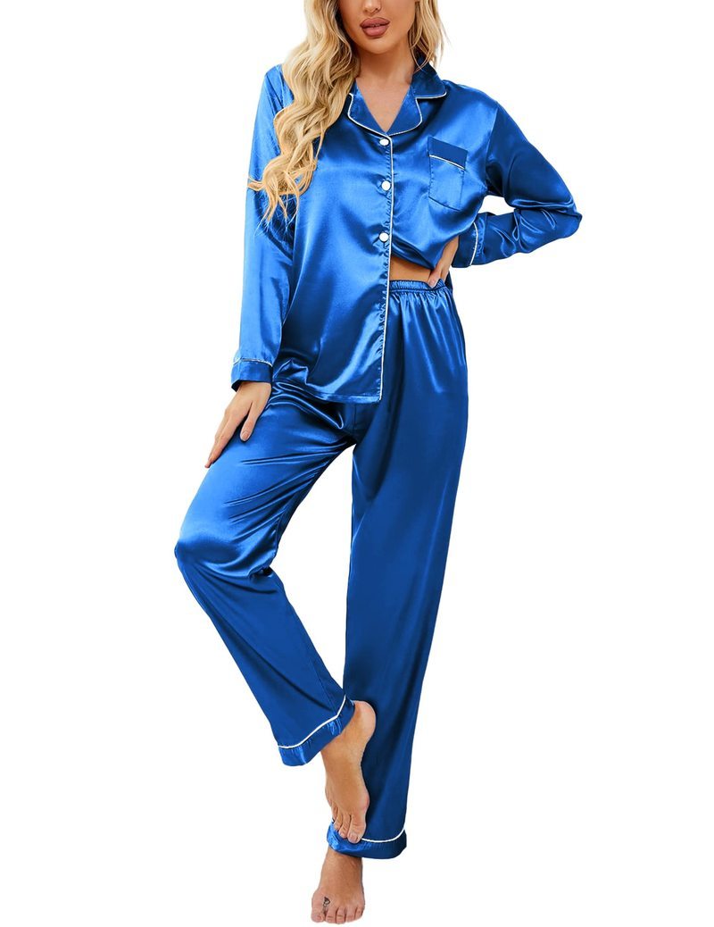 ekouaer-pajama-sets-satin-long-sleeve-schlafanzug-gr-n-mit-taschen image 5