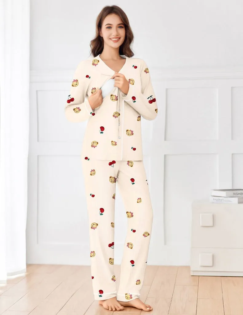 ekouaer-maternity-stillpyjama-langarm-verstellbar image 1