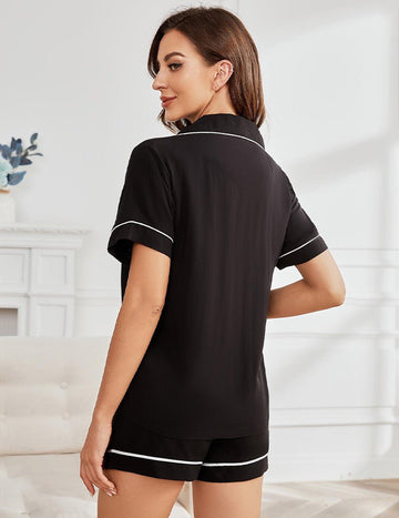 ekouaer-pajama-sets-viscose-schlafanzug-kurzarm-viskose image 3