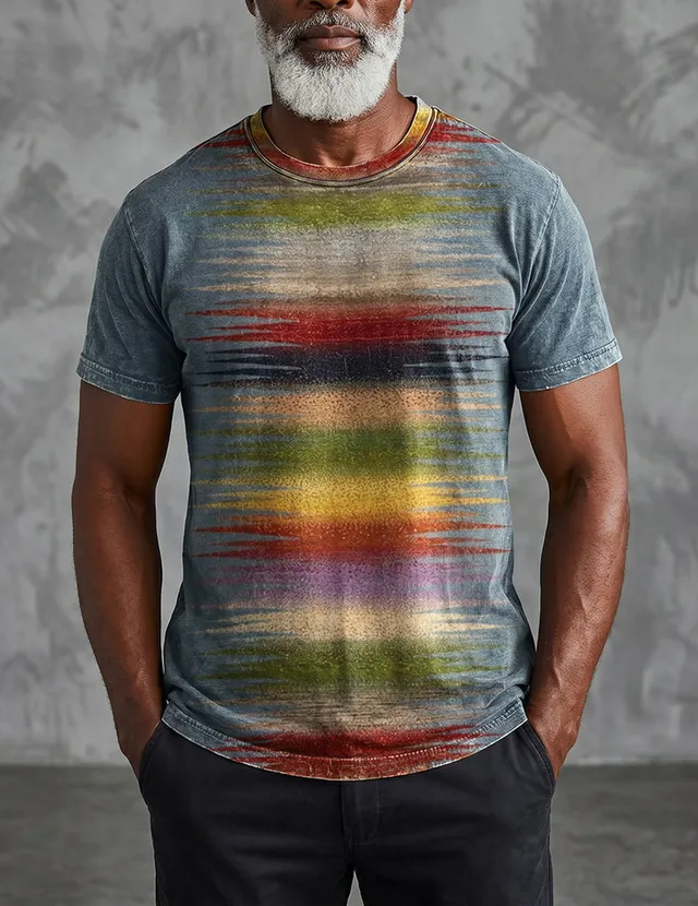 ekouaer-men-vintage-t-shirt-print-kurzarm-bunt image 1