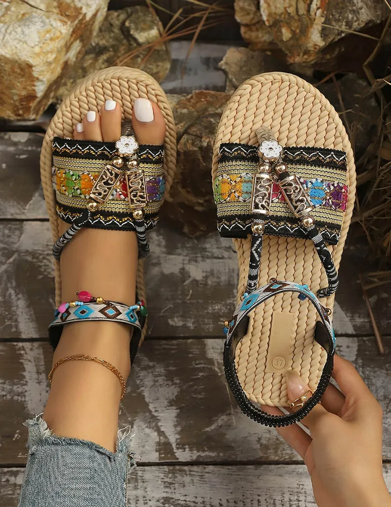 ekouaer-swimwear-boho-sandalen-flach-ethno-stick-gr-36-43 image 1