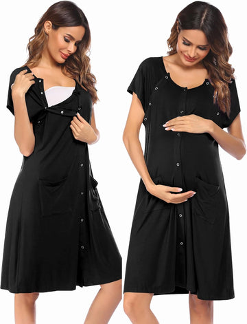 ekouaer-maternity-3-in-1-stillnachthemd-geburtskleid-mit-kn-pfen image 5