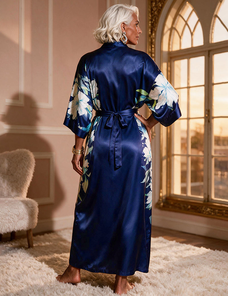 ekouaer-robes-satin-kimono-morgenmantel-dusk-lotus-2-teilig-maxi image 6