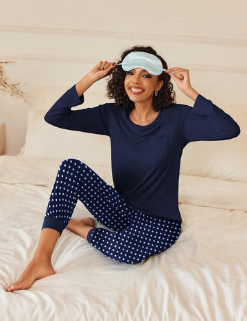 ekouaer-pajama-sets-2er-pack-pyjama-langarm-mit-jogger image 5