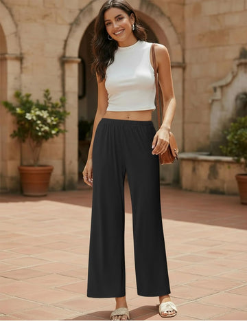 ekouaer-pajama-sets-schlafhose-wide-leg-2er-pack-mit-taschen image 3