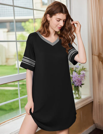 ekouaer-nightgowns-nachthemd-2er-pack-kurzarm-v-ausschnitt image 7