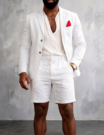 ekouaer-men-leinen-sommeranzug-blazer-shorts-wei image 5