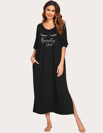ekouaer-nightgowns-side-split-hauskleid-nachthemd-schlitz image 7