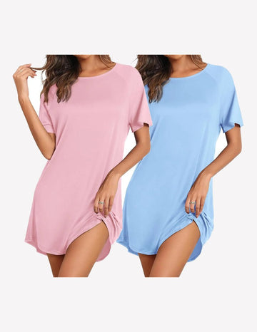 ekouaer-nightgowns-bamboo-schlafshirt-2er-pack-kurzarm-bambus image 5