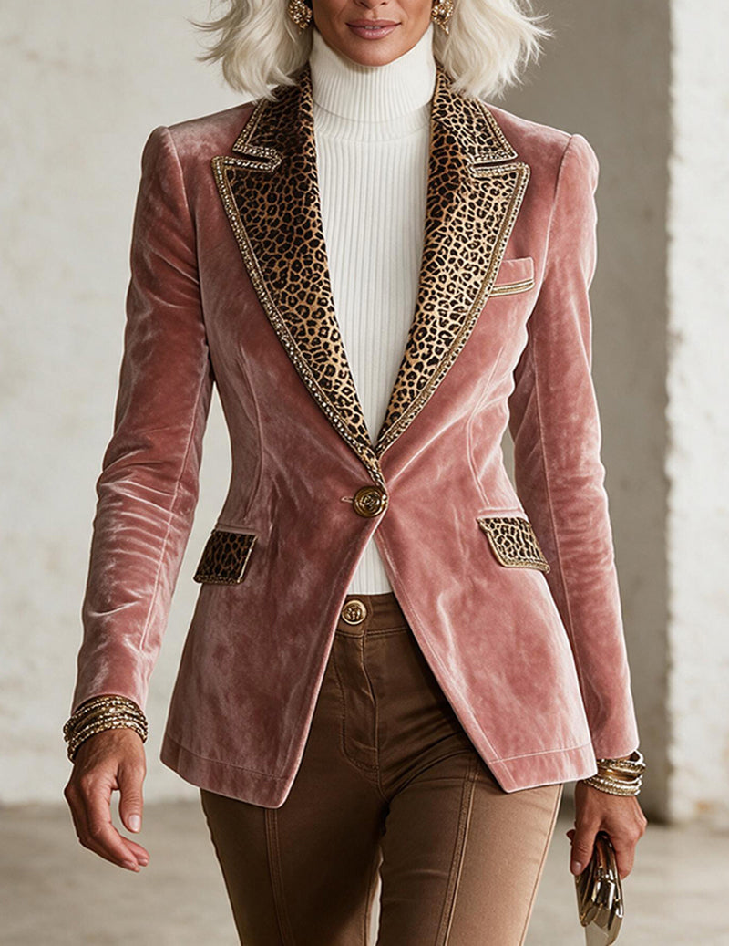 ekouaer-velvet-blazer-samtblazer-spitze-rosa image 1