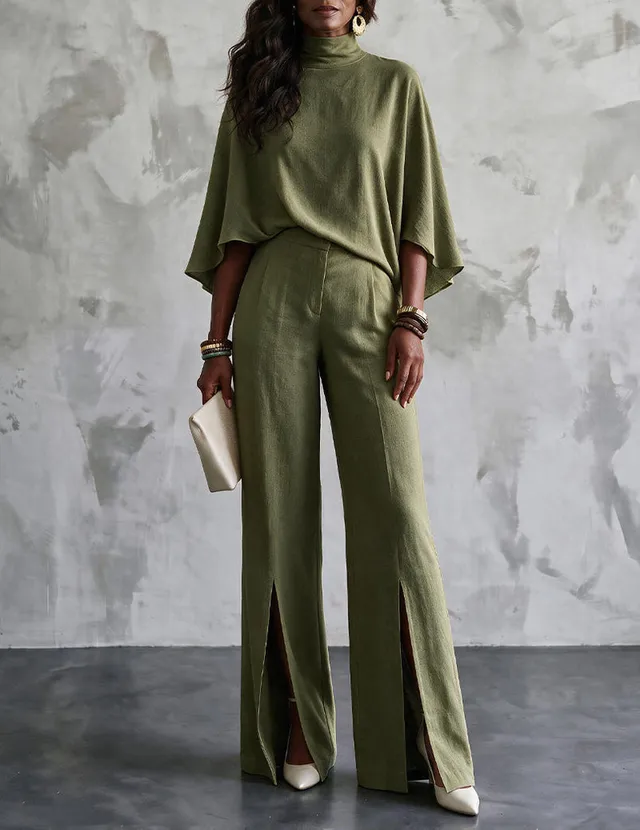 ekouaer-pajama-sets-schlafanzug-wei-kurzarm-weite-hose image 1