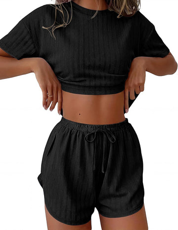 ekouaer-pajama-sets-ribbed-knit-pyjama-set-zweiteiler image 2