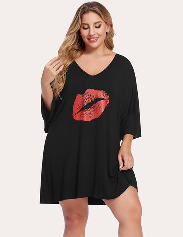 ekouaer-batwing-nightgown-nachthemd-fledermaus-rmel image 3