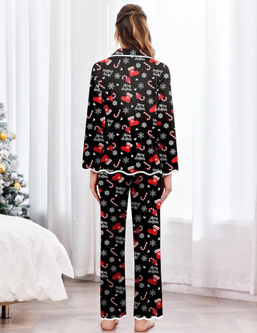 ekouaer-pajama-sets-satin-schlafanzug-damen-langarm-mit-kn-pfen image 7