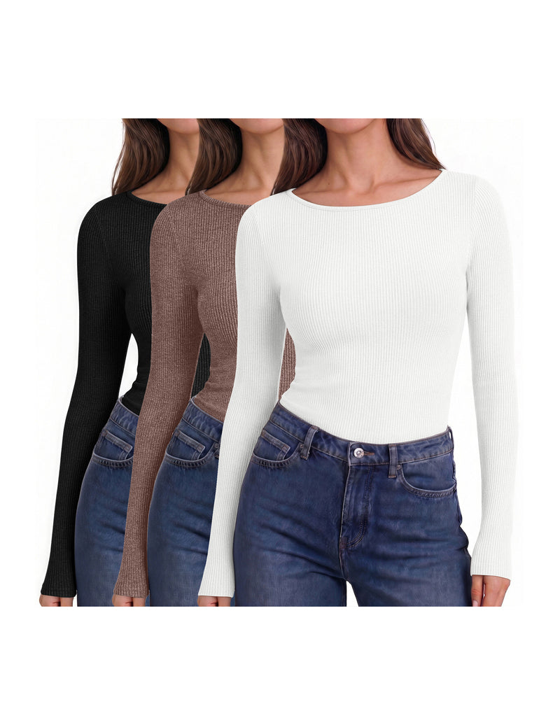 ekouaer-thermals-rippshirt-langarm-3er-pack-braun-schwarz image 8