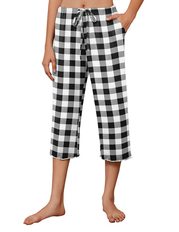 ekouaer-pajama-sets-capri-wide-leg-schlafhose-kordelzug-3-4 image 7