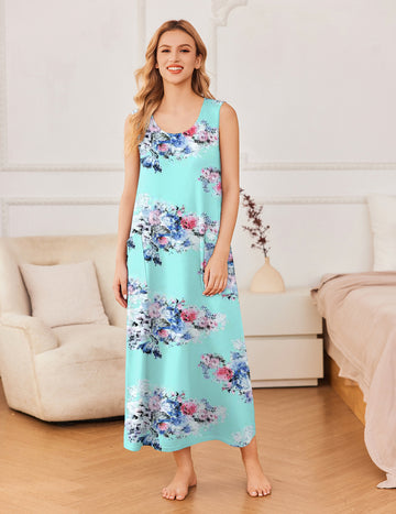ekouaer-nightgowns-rmelloses-langes-nachthemd-mit-print image 7