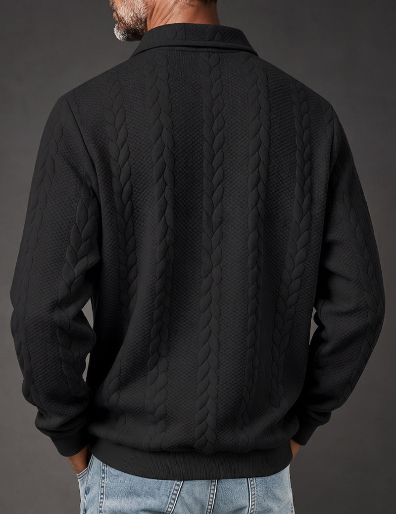ekouaer-men-pullover-herren-wei-zip-polokragen-strick image 5