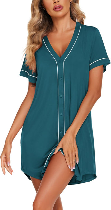 ekouaer-nightgowns-nachthemd-durchgekn-pft-mit-kragen image 5