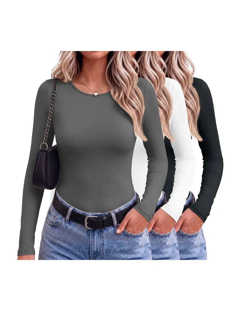 ekouaer-thermals-thermoshirt-3er-set-fleece-langarm-slim-schwarz image 1