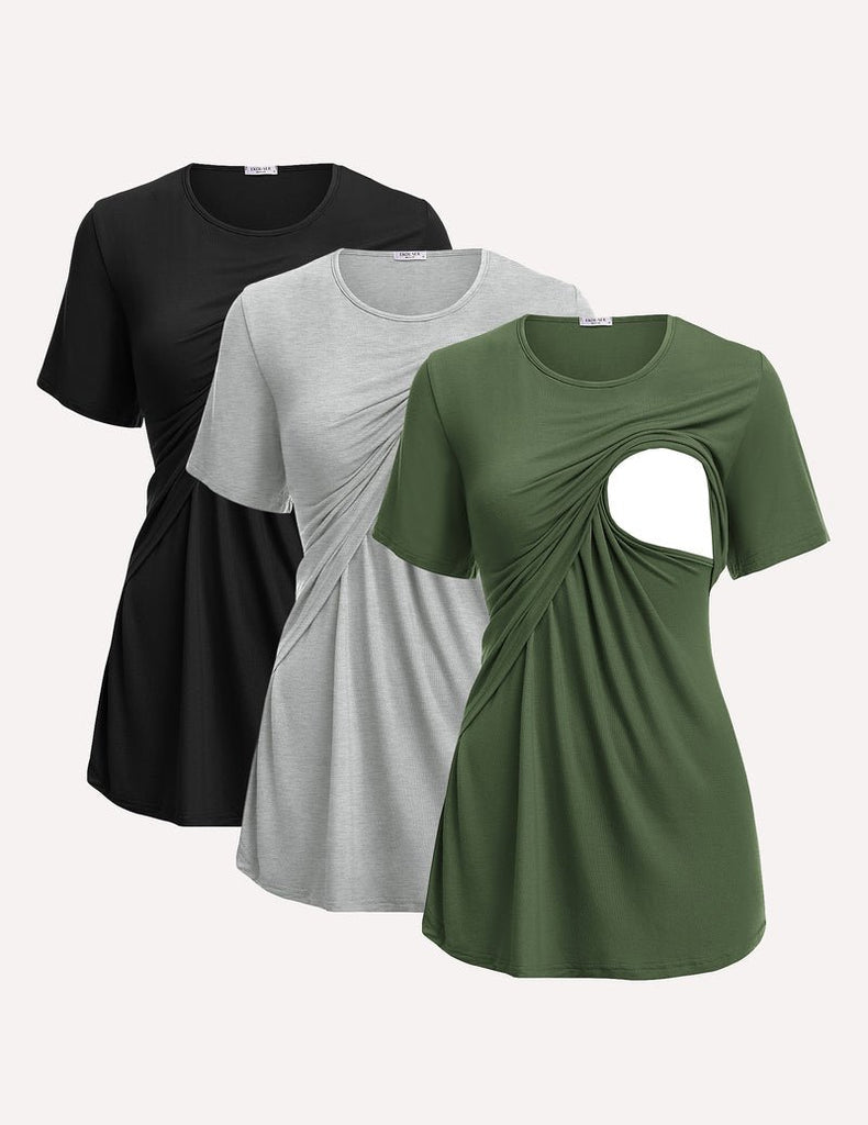 ekouaer-maternity-stillshirt-kurzarm-3er-pack-weich image 1