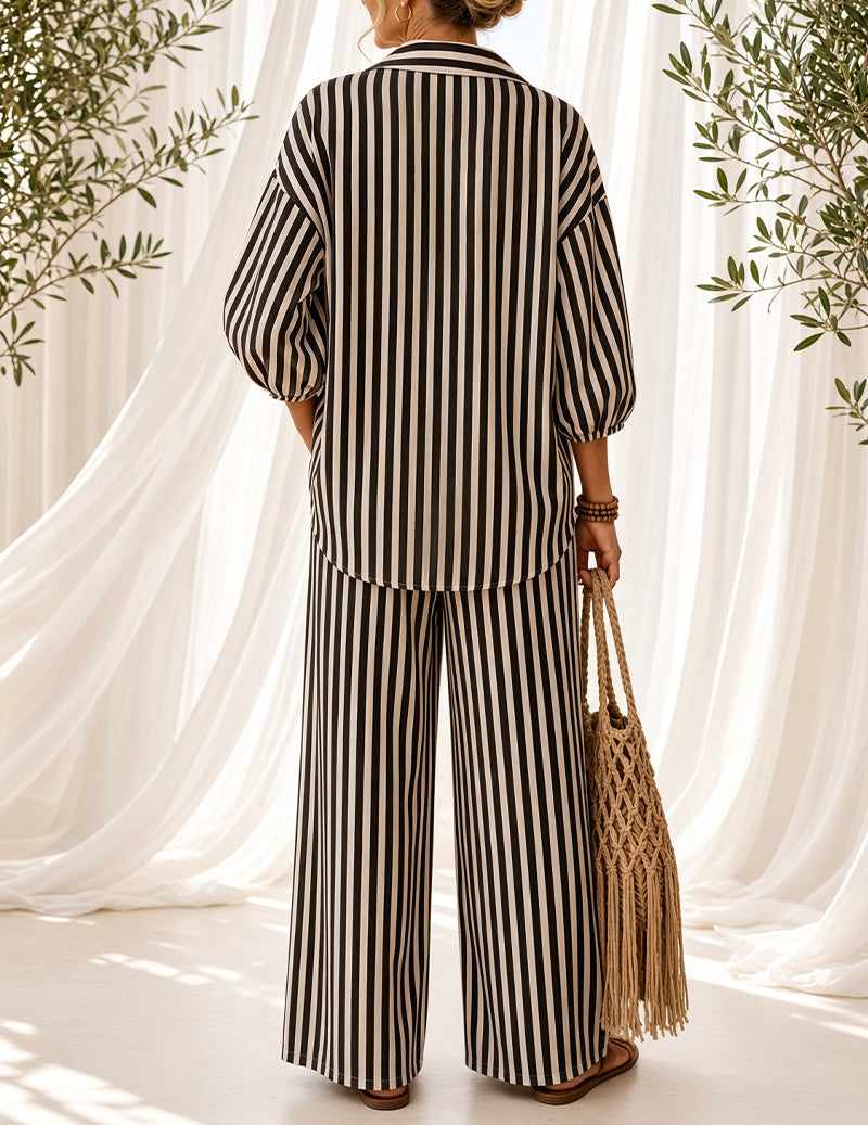 ekouaer-jumpsuits-striped-notch-jumpsuit-schwarz-mit-g-rtel image 4