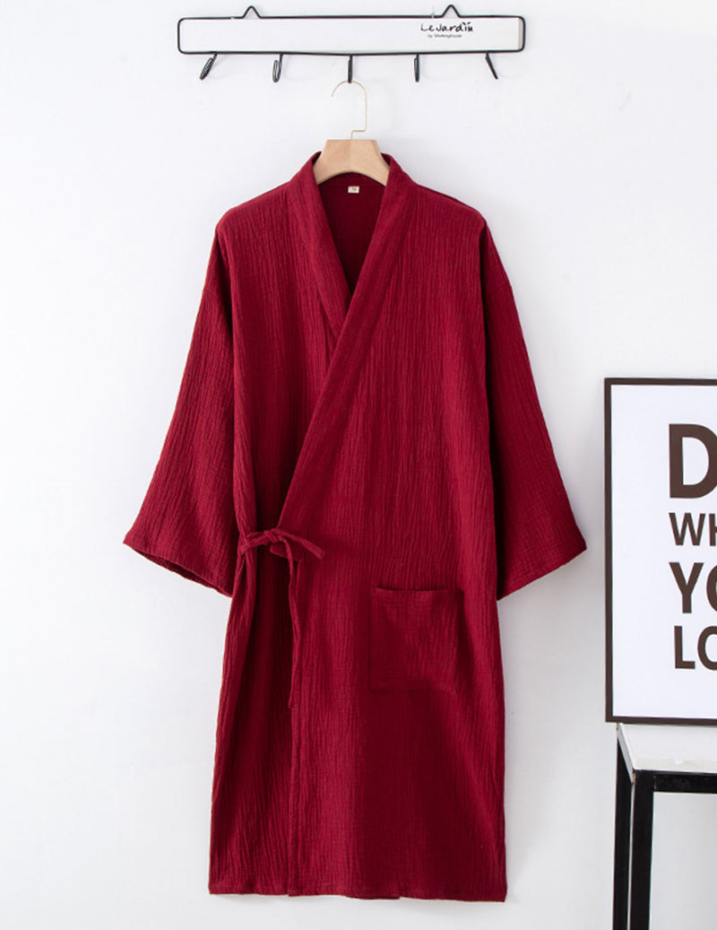 ekouaer-crinkle-gauze-kimono-morgenmantel-white image 6
