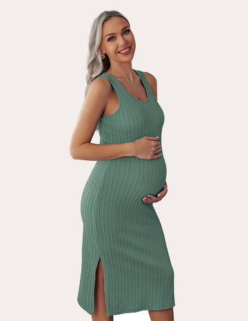 ekouaer-maternity-rib-knit-umstandskleid-knielang-ripp image 7