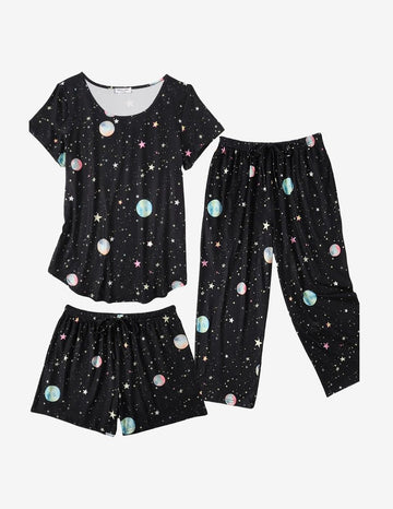 ekouaer-pajama-sets-pyjama-3-teilig-floral-capri image 7
