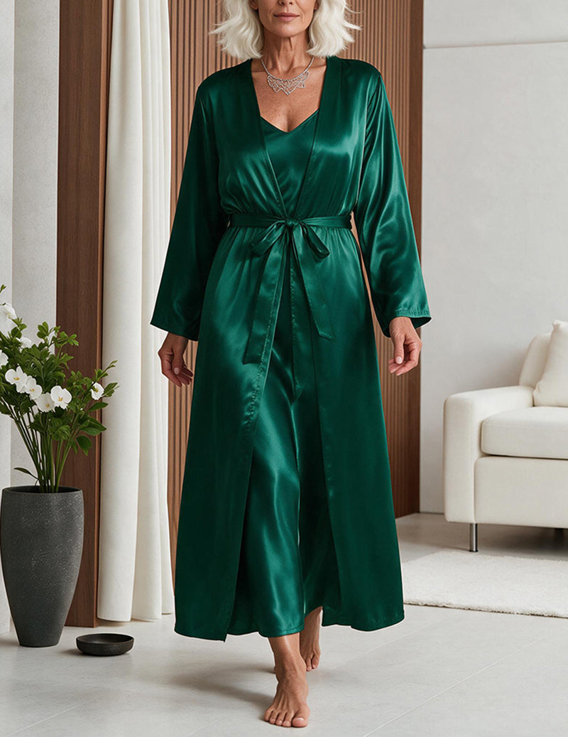 ekouaer-robes-satin-set-nachthemd-und-morgenmantel-2-teilig image 4