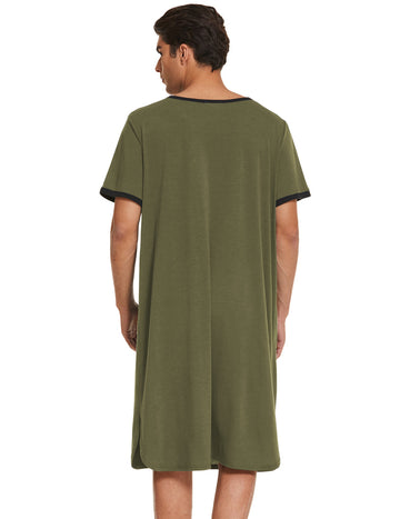 ekouaer-men-big-tall-henley-nachthemd-herren-kurzarm-polyester image 3