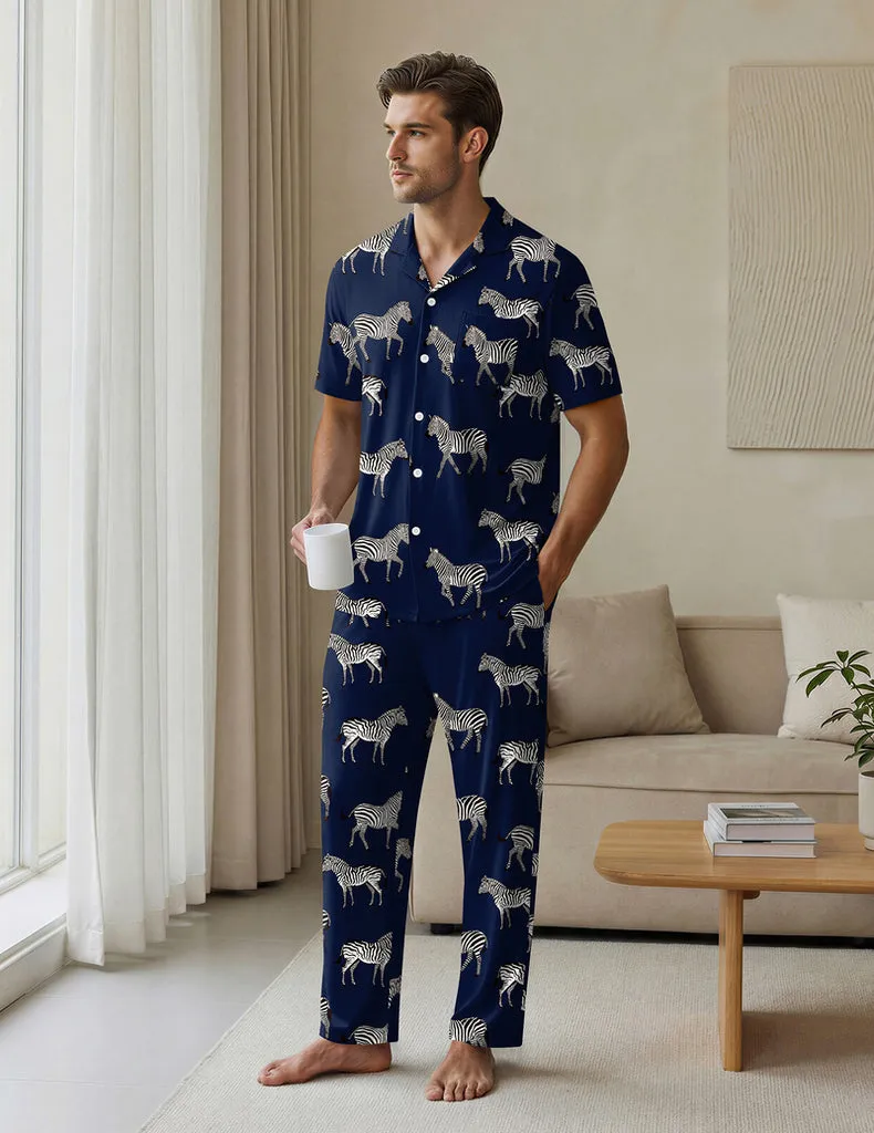ekouaer-pajama-sets-classic-button-down-pyjama-herren-lang image 1