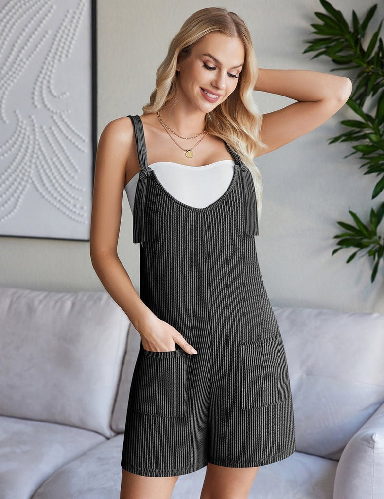 ekouaer-jumpsuits-jumpsuit-kurz-gerippt-mit-taschen image 1
