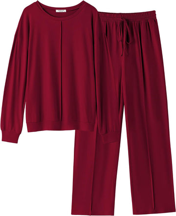 ekouaer-pajama-sets-lounge-set-2-teilig-mit-taschen image 3