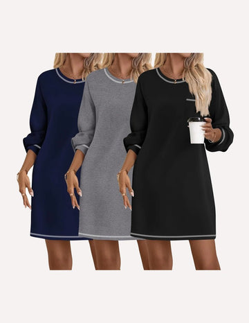 ekouaer-nightgowns-nachthemd-langarm-3er-pack-baumwolle-tasche image 3