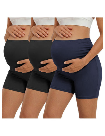 ekouaer-maternity-biker-shorts-umstandsshorts-3er-pack-high-waist image 3