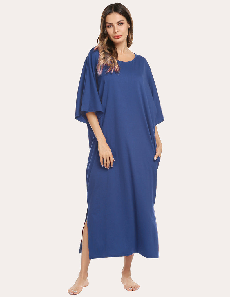 ekouaer-nightgowns-nightdress-nachthemd-lang-mit-taschen image 1
