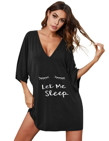 ekouaer-nightgowns-batwing-nachthemd-mit-v-ausschnitt-oversized image 7