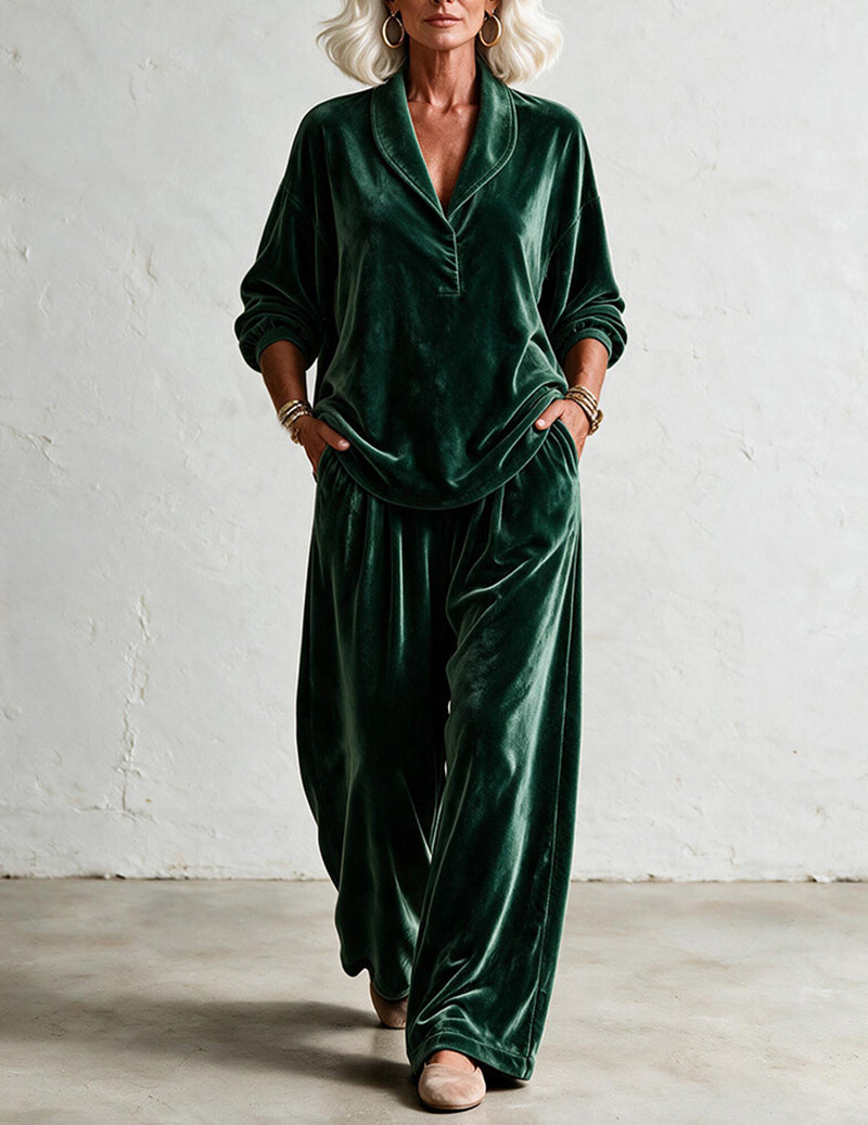 ekouaer-velvet-notch-pyjama-weinrot-samt-knopfleiste image 6