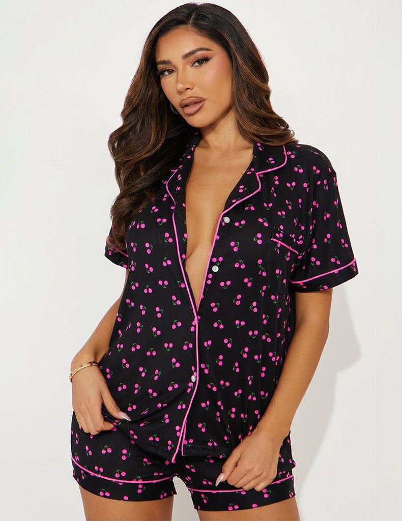 ekouaer-pajama-sets-schlafanzug-damen-kurzarm-2-teilig-stretch image 1