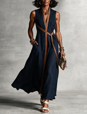 ekouaer-nightgowns-maxi-nachthemd-damen-mit-g-rtel-braun image 3
