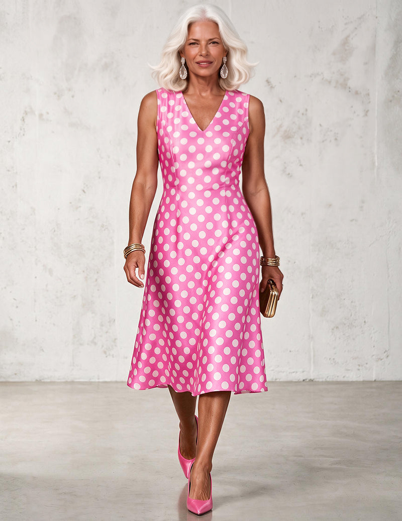 ekouaer-nightgowns-punkte-zweiteiler-rosa-satin-gr-s-2xl image 2