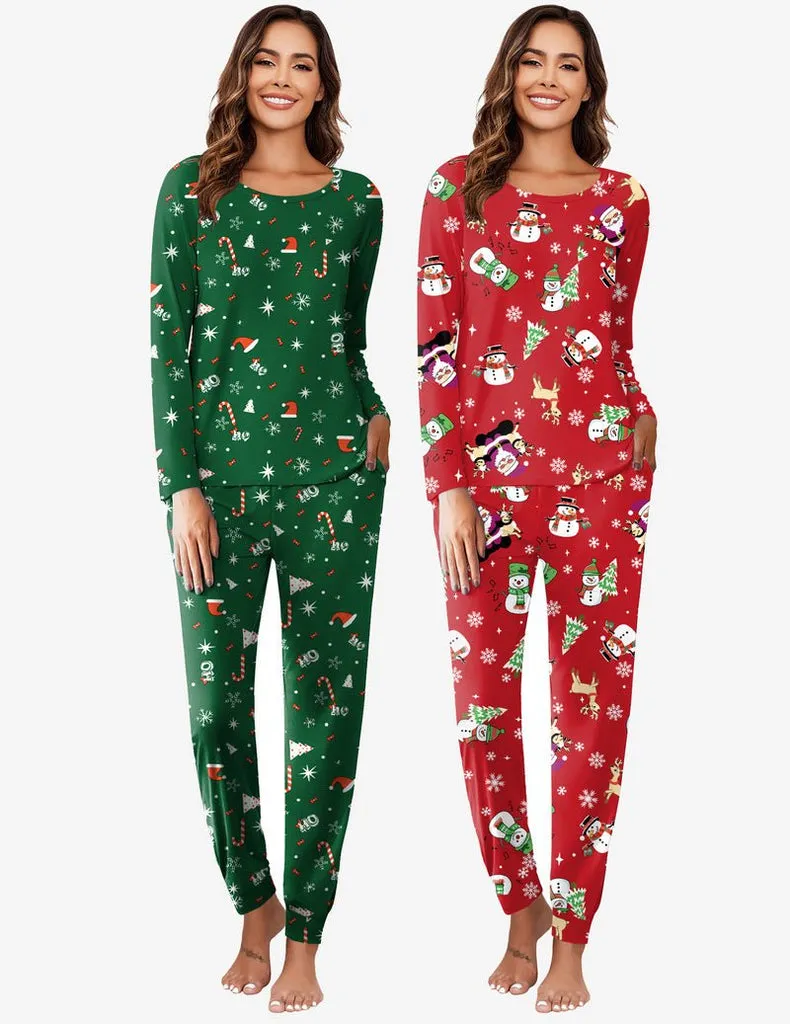 ekouaer-pajama-sets-2er-pack-pyjama-langarm-mit-jogger image 1