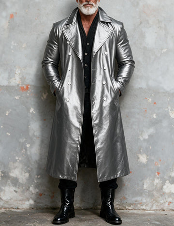 ekouaer-men-kunstleder-trenchcoat-herren-lang-doppelreihig image 7