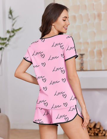 ekouaer-pajama-sets-pyjama-kurz-shorts-2-teilig-paspel image 3