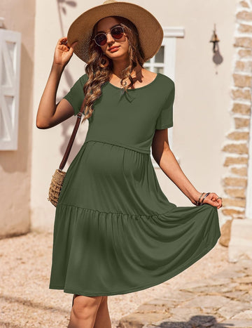 ekouaer-maternity-stillkleid-knielang-mit-stillfunktion image 5