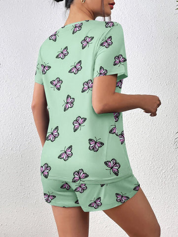 ekouaer-pajama-sets-kurzarm-pyjama-shorts-taschen-2-teiler image 7